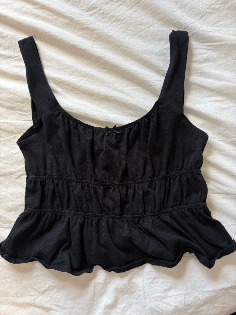 Sunday Best from Aritzia black cropped cotton poplin tank top. Size Medium.